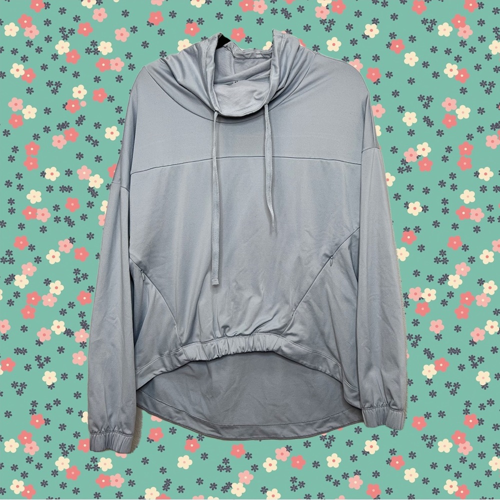 Fabletics Europa Gray Cowl Neck Pullover Active Sweater Women’s Medium